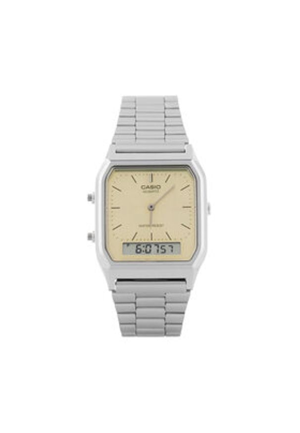 Casio Zegarek Vintage AQ-230A-9AMQYES Srebrny. Kolor: srebrny. Styl: vintage