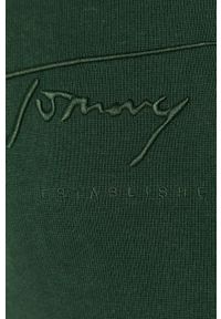 TOMMY HILFIGER - Tommy Hilfiger - Sweter. Kolor: zielony. Materiał: dzianina. Wzór: aplikacja #2