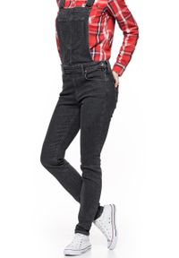 Lee - DAMSKIE OGRODNICZKI LEE BIB SKINNY BLACK WASH L39EWLSF. Kolor: szary #6