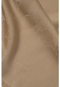 MOSCHINO - Moschino szal z domieszką wełny kolor beżowy gładki. Kolor: beżowy. Materiał: wełna. Wzór: gładki #2