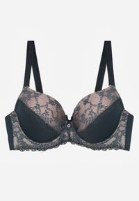 Renee - Ciemnozielony Biustonosz z Koronką i Cyrkoniami Himelodia. Kolor: zielony. Materiał: koronka. Wzór: koronka #3