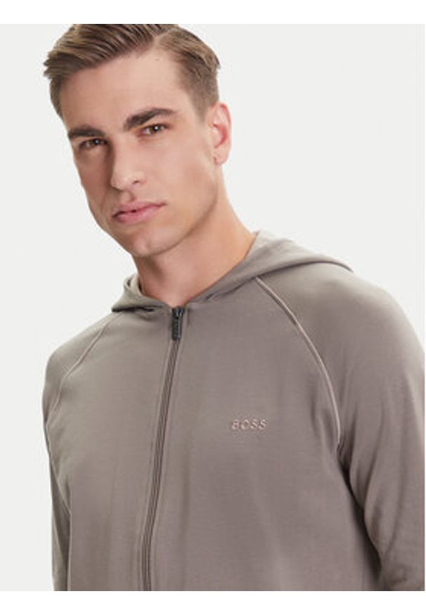 BOSS Bluza Mix&Match 50515313 Brązowy Regular Fit. Kolor: brązowy. Materiał: bawełna