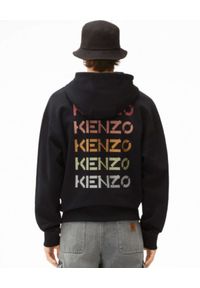 Kenzo - KENZO - Czarna bluza z kolorowym logo. Typ kołnierza: kaptur. Kolor: czarny. Materiał: bawełna. Wzór: kolorowy. Styl: klasyczny #4