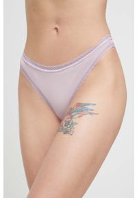 Calvin Klein Underwear stringi kolor fioletowy. Kolor: fioletowy