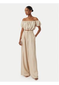 Guess Bluzka W6GHA1 W2447 Beżowy Regular Fit. Kolor: beżowy. Materiał: len #2