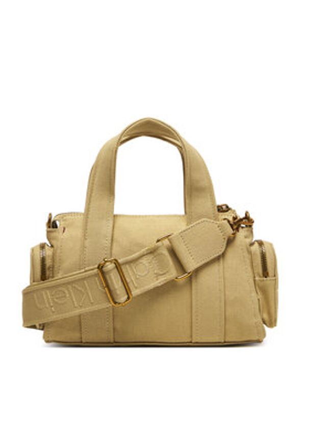 Calvin Klein Torebka Webbing Strap Canvas Pocket Bag LV04F3464G Beżowy. Kolor: beżowy