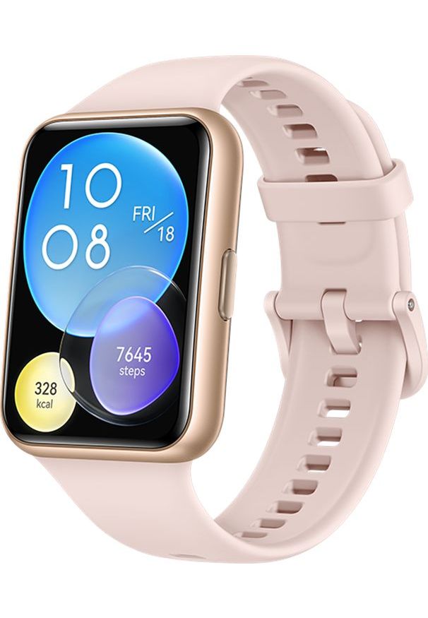 HUAWEI - Smartwatch Huawei Watch Fit 2 Active Różowy (55028896). Rodzaj zegarka: smartwatch. Kolor: różowy