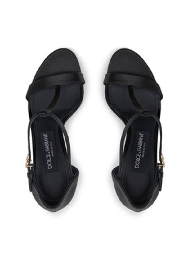 DOLCE & GABBANA - Dolce&Gabbana Sandały CR1766 A7630 Czarny. Kolor: czarny. Materiał: materiał