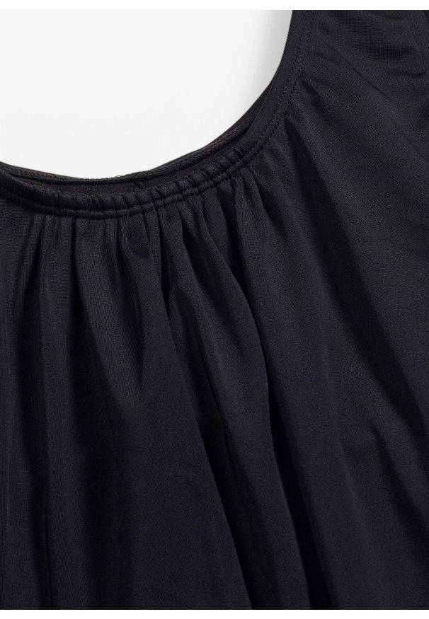 bonprix - Top tankini oversize w bombkowym fasonie. Kolor: czarny. Materiał: poliamid