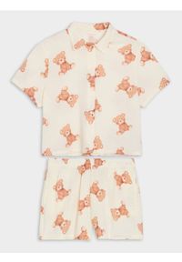 Sinsay - Bawełniana piżama dwuczęściowa - kremowy. Kolor: kremowy. Materiał: bawełna #1