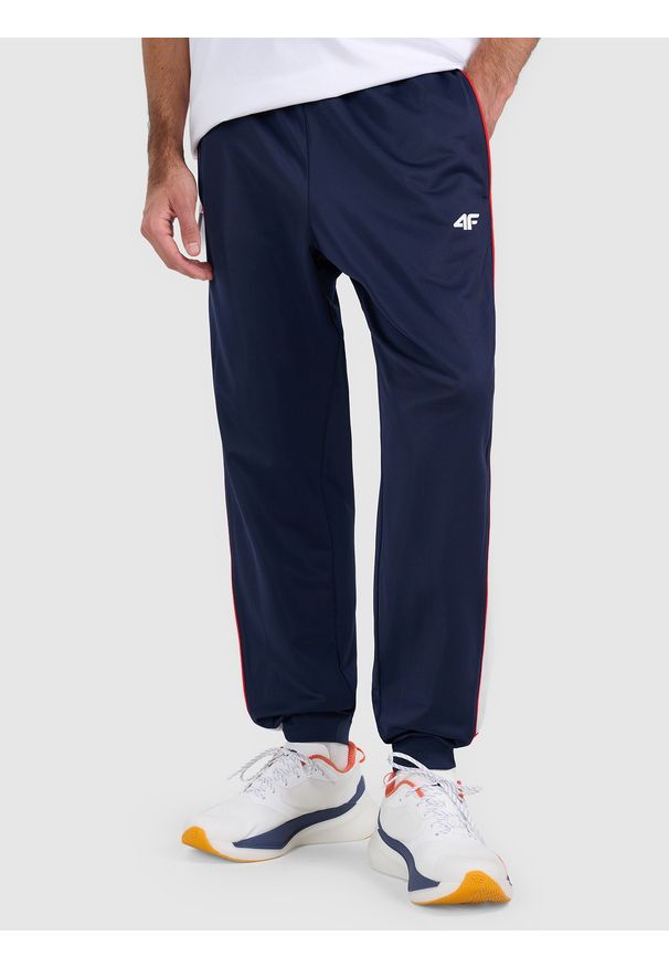 4f - 4F Spodnie dresowe joggery męskie - granatowe XXL. Kolor: niebieski. Materiał: dresówka