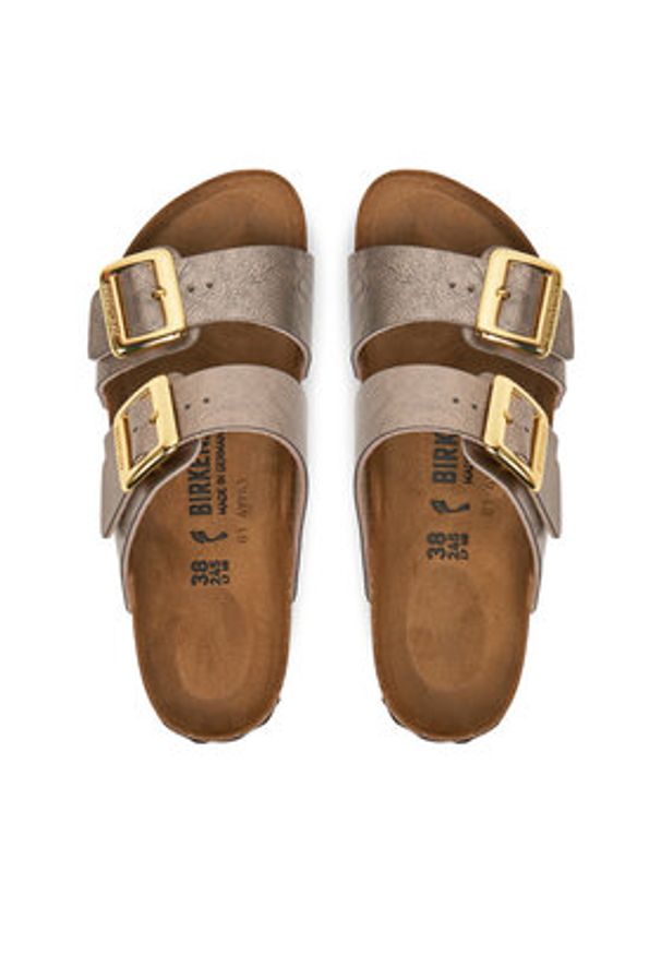Birkenstock Klapki Sydney Cushion Buckle 1029372 Złoty. Kolor: złoty. Materiał: skóra