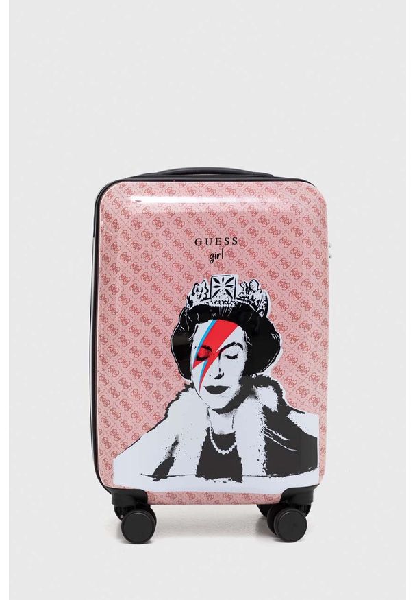 Guess walizka Girl kolor różowy. Kolor: różowy