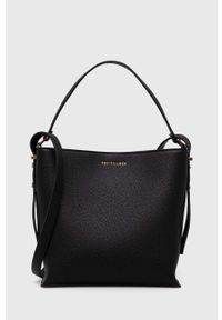 Trussardi Jeans - Trussardi torebka kolor czarny. Kolor: czarny #1