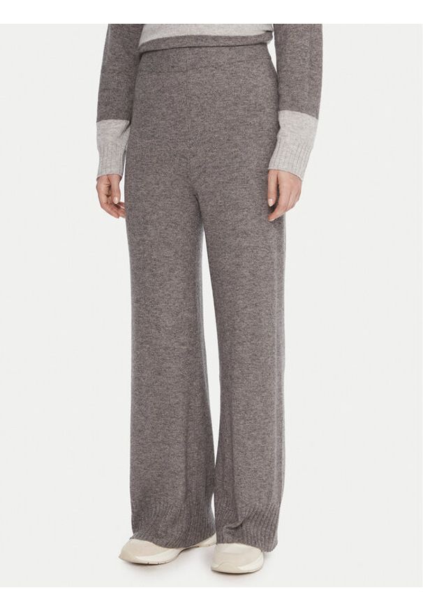 United Colors of Benetton - United Colors Of Benetton Spodnie dzianinowe 102HDF00Z Szary Wide Leg. Kolor: szary. Materiał: wełna, syntetyk