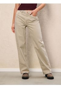 Sinsay - Jeansy wide leg - kremowy. Kolor: kremowy #1