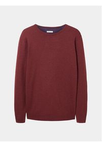 Tom Tailor Sweter 1027661 Bordowy Regular Fit. Kolor: czerwony. Materiał: bawełna #3