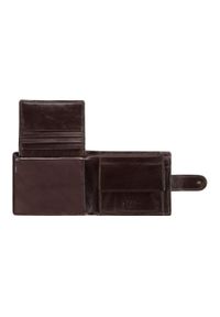 Wittchen - Męski portfel ze skóry poziomy ciemny brąz. Kolor: brązowy. Materiał: skóra. Wzór: aplikacja #6
