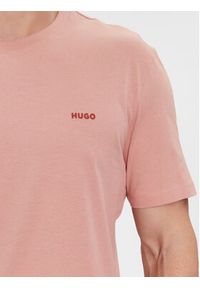 Hugo T-Shirt Dero222 50466158 Różowy Regular Fit. Kolor: różowy. Materiał: bawełna #5