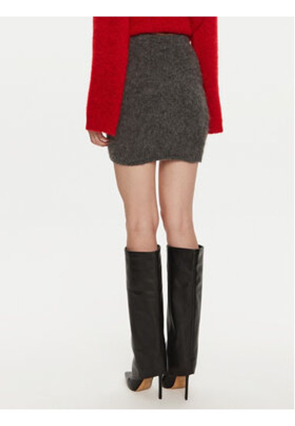 GESTUZ - Gestuz Spódnica mini Sabi 10909540 Szary Regular Fit. Kolor: szary. Materiał: wełna