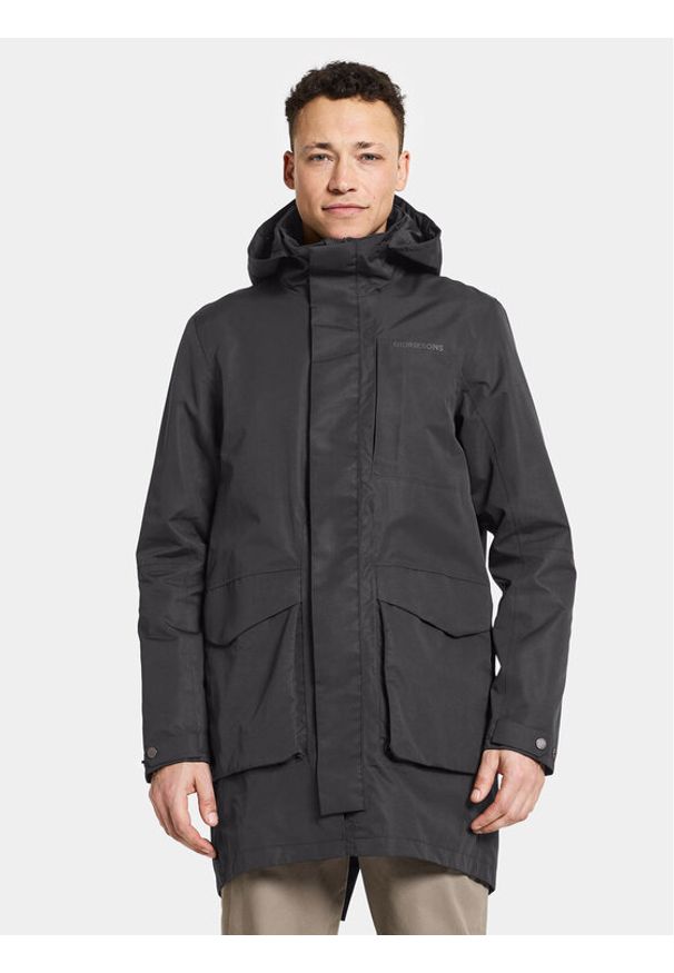 Didriksons Parka Andreas Usx Parka 505085 Czarny Standard Fit. Kolor: czarny. Materiał: syntetyk