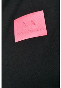 Armani Exchange bluza 6LYM36.YJ3NZ damska kolor czarny z kapturem z aplikacją. Typ kołnierza: kaptur. Kolor: czarny. Materiał: włókno. Wzór: aplikacja #3