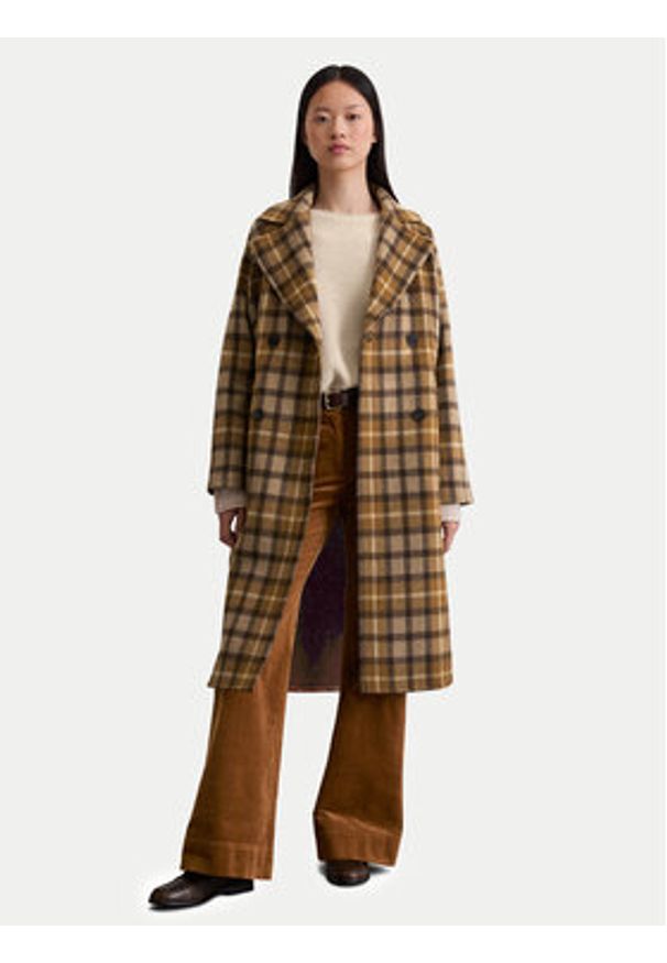 Marc O'Polo Płaszcz wełniany 508 0183 71151 Brązowy Relaxed Fit. Typ kołnierza: polo. Kolor: brązowy. Materiał: wełna