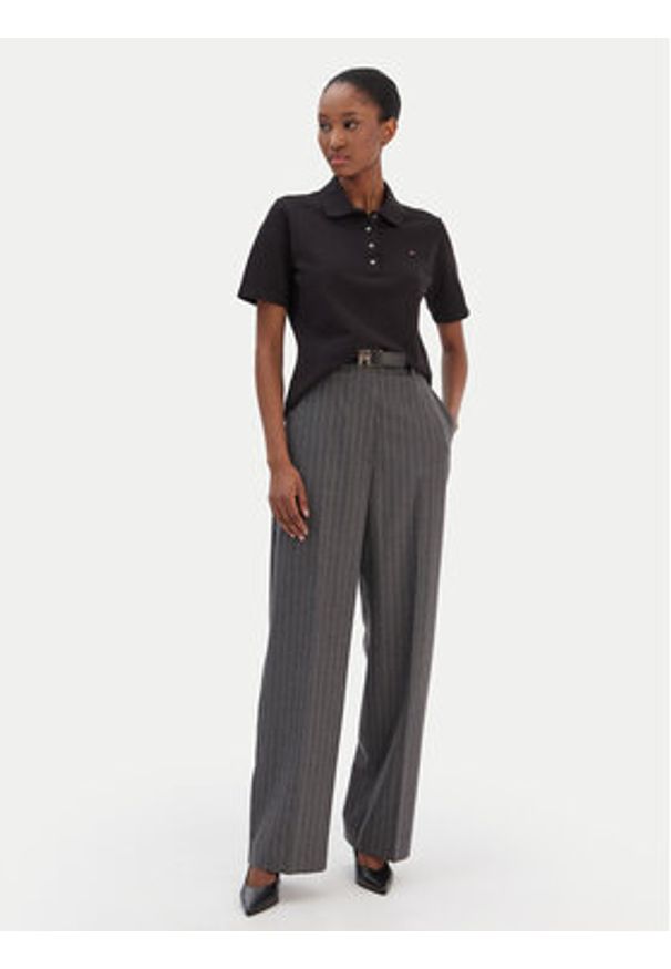 TOMMY HILFIGER - Tommy Hilfiger Polo 1985 WW0WW43224 Czarny Regular Fit. Typ kołnierza: polo. Kolor: czarny. Materiał: bawełna