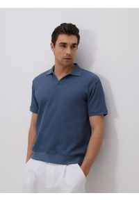 Reserved - Koszulka polo comfort fit - granatowy. Typ kołnierza: polo. Kolor: niebieski. Materiał: bawełna