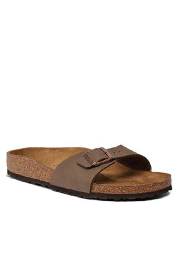 Birkenstock Klapki Madrid 0040093 Brązowy. Kolor: brązowy. Materiał: skóra
