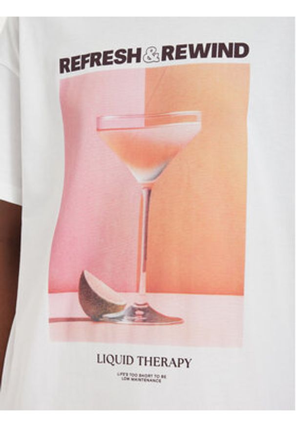 only - ONLY T-Shirt Vivvi 15346761 Biały Regular Fit. Kolor: biały. Materiał: bawełna