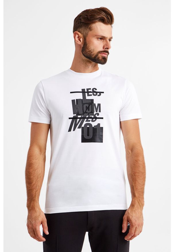 Les Hommes - T-SHIRT LES HOMMES. Okazja: na co dzień. Materiał: guma. Wzór: aplikacja, nadruk. Styl: casual