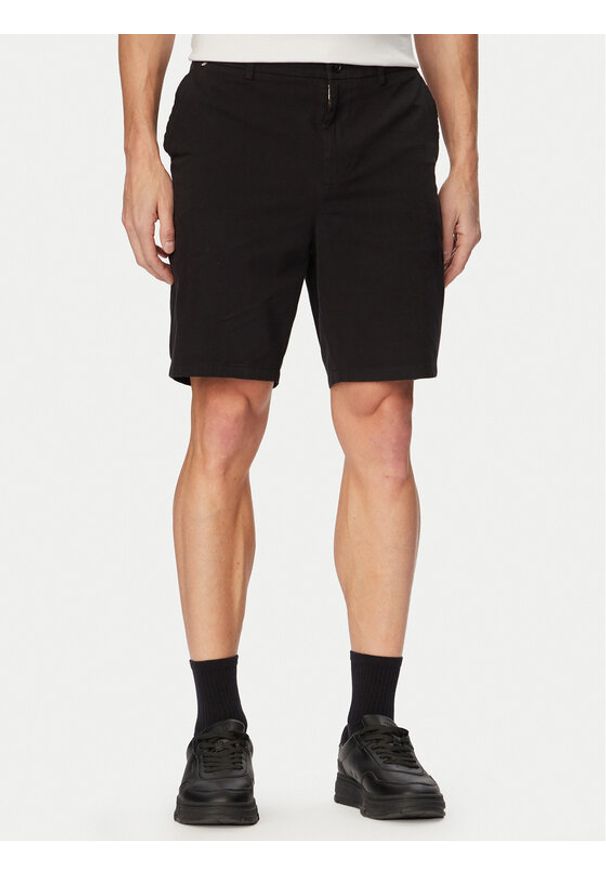 BOSS Szorty materiałowe H-Kane1 50555235 Czarny Modern Fit. Kolor: czarny. Materiał: bawełna