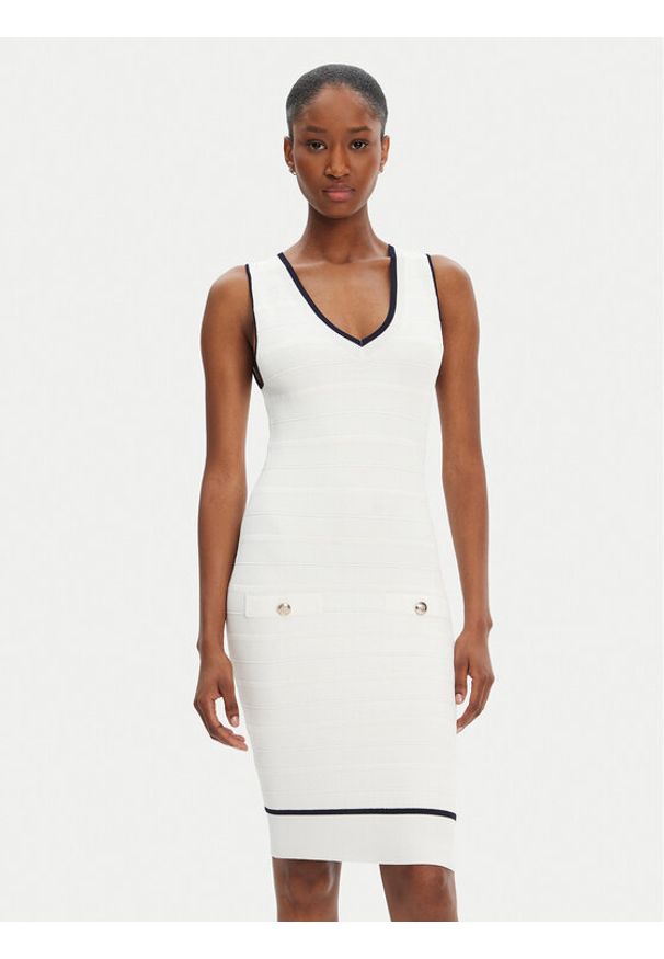 Marciano Guess Sukienka codzienna 5RGK99 5640Z Écru Regular Fit. Okazja: na co dzień. Materiał: wiskoza. Typ sukienki: proste. Styl: casual