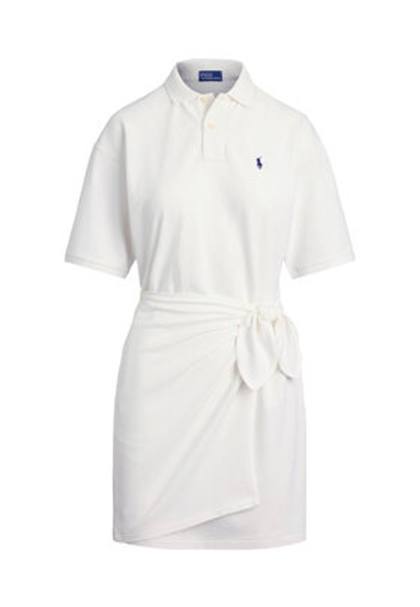 Polo Ralph Lauren Sukienka codzienna 211A88516002 Biały Straight Fit. Okazja: na co dzień. Typ kołnierza: polo. Kolor: biały. Materiał: bawełna. Typ sukienki: proste. Styl: casual