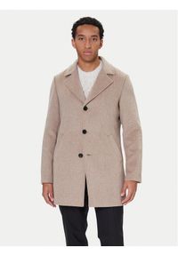 Guess Płaszcz wełniany M4BL3S WGJ82 Beżowy Slim Fit. Kolor: beżowy. Materiał: syntetyk