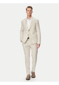 JOOP! Marynarka Hoverest 30102592 Beżowy jasny Slim Fit. Kolor: beżowy. Materiał: len #3