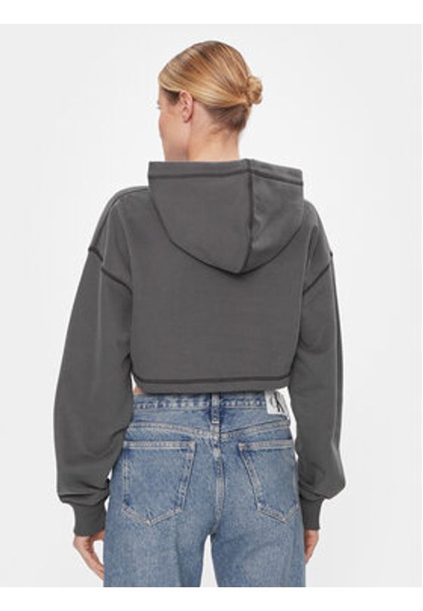Calvin Klein Jeans Bluza Hero Monologo Short Hoodie J20J222540 Szary Regular Fit. Kolor: szary. Materiał: bawełna
