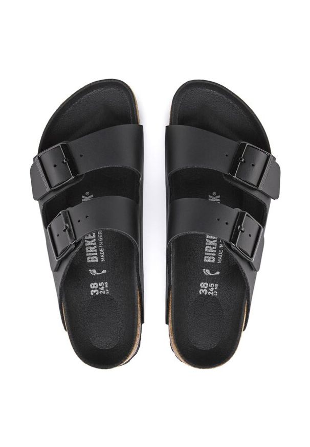 Birkenstock - BIRKENSTOCK ARIZONA Klapki damskie. Okazja: na co dzień, na spacer. Kolor: czarny. Materiał: materiał. Wzór: paski. Sezon: lato. Styl: casual, klasyczny