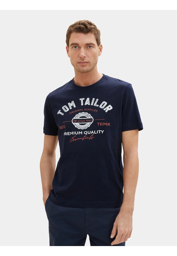 Tom Tailor T-Shirt 1037735 Granatowy Regular Fit. Kolor: niebieski. Materiał: bawełna