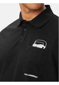 Karl Lagerfeld - KARL LAGERFELD Polo 745127 561225 Czarny Regular Fit. Typ kołnierza: polo. Kolor: czarny. Materiał: bawełna #2