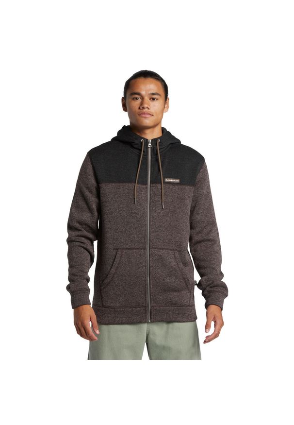 Quiksilver - Bluza na zamek dla Mężczyzn KELLER BLOCK. Kolor: brązowy. Materiał: poliester. Długość rękawa: długi rękaw. Długość: długie