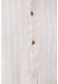 Tom Tailor koszula lniana kolor beżowy. Kolor: beżowy. Materiał: len. Długość: krótkie #3