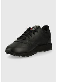 Reebok Classic sneakersy skórzane GY0955 kolor czarny GY0955.100008494-CBL/CBL/PR. Nosek buta: okrągły. Zapięcie: sznurówki. Kolor: czarny. Materiał: skóra. Model: Reebok Classic #2