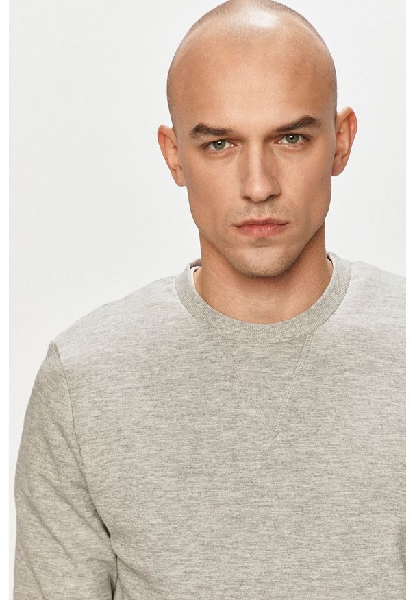 Jack & Jones - Bluza. Okazja: na co dzień. Kolor: szary. Materiał: dzianina. Styl: casual