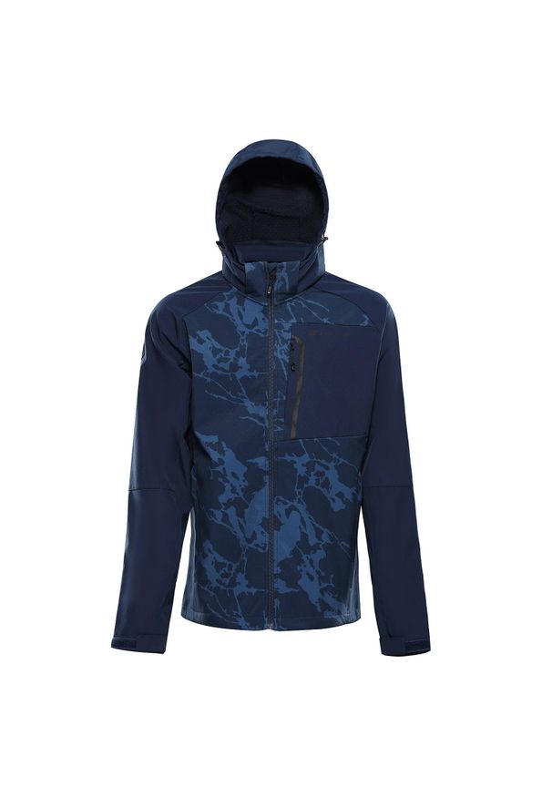 ALPINE PRO - Kurtka męska trekkingowa softshell Alpine Pro Hoor. Kolor: niebieski. Materiał: softshell. Sport: turystyka piesza