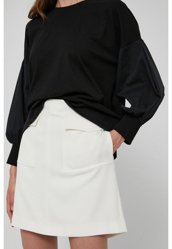 Victoria Victoria Beckham - Spódnica. Okazja: na co dzień. Kolor: beżowy. Materiał: tkanina. Styl: casual
