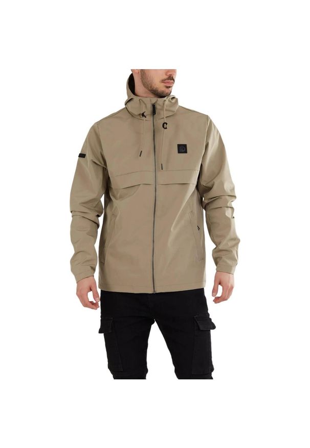 FUNDANGO - Kurtka przejściowa męska Fundango Clayton Casual. Kolor: beżowy. Materiał: poliester. Wzór: aplikacja. Sport: wspinaczka