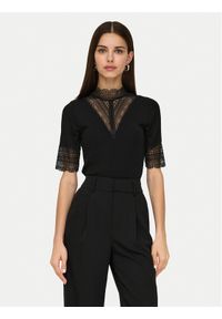 only - ONLY Bluzka Tilde 15335353 Czarny Slim Fit. Kolor: czarny. Materiał: wiskoza #1