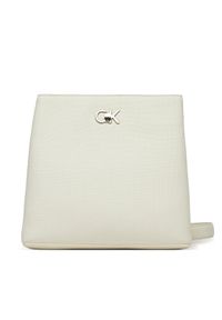 Calvin Klein Torebka Ck Bucket Bag_Tex K60K613179 Biały. Kolor: biały. Materiał: skórzane